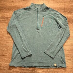 Tasc Performance Sweater Mens Medium Blue Carrollton 1/4 Pullover Stretch Bamboo